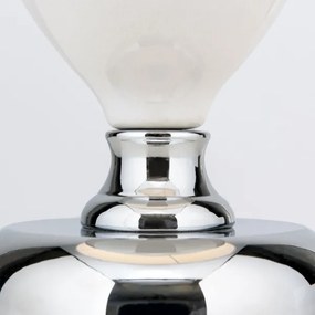 Orion LA 4-1229 - Asztali lámpa OVUM 1xE27/40W/230V 48 cm kerámia fehér/króm