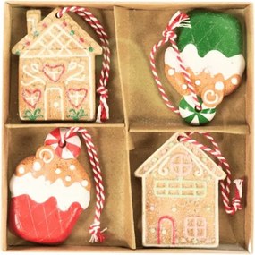 4 db-os karácsonyi dísz szett WINTER SWEETS 6 cm