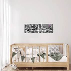 Kép - New York és a lila felhőkarcoló (órával) (90x30 cm)