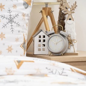 4Home Flanel ágynemű Golden Xmas Night, 220 x 200cm, 2 db 70 x 90 cm, 220 x 200 cm, 2 db 70 x 90 cm