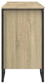 sonoma tölgy szerelt fa fürdőszobai mosdószekrény 91x35x60 cm