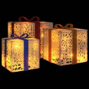 3 db 64 LED-es meleg fehér karácsonyi ajándékdoboz-lámpa