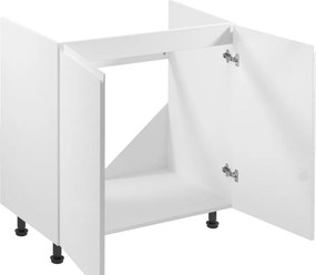 Mosogatószekrény, fehér/fehér extra magasfényű, AURORA D80Z
