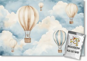 Fotótapéta Flizelina Gyerekek Ég Felhők Léggömb Repülés Utazás 200x140 ragasztó