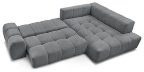 Sötétszürke zsenília kinyitható-tárolóhelyes sarokkanapé (jobb oldali-L alakú) Everest – Bobochic Paris