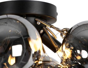 Okos mennyezeti lámpa fekete füstüveggel, 4 WiFi G9-es foglalattal - Uvas