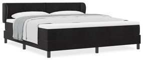 Boxspring Ágy Matraccal, Fekete, 180x200 cm, Bársonyos