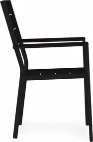 Kerti szék, MultiGarden YC-051KD-1, fekete, 54,5 x 52 x 89 cm, acél keret, HDPE ülő- és háttámla, 150 kg teherbírás, 2 db-os szett