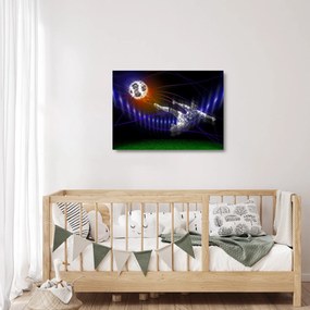 A kép egy futballista egy ugrás (üvegen) (70x50 cm)