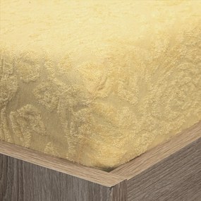 Homa jacquard gumis lepedő sárga