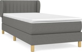 vidaXL sötétszürke szövet rugós ágy matraccal 100 x 200 cm