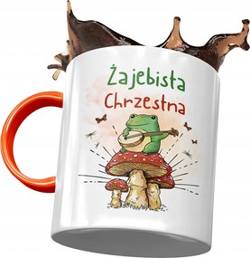 Narancssárga Bögre Keresztelőre Születésnapra Nyomtatott Fotóval