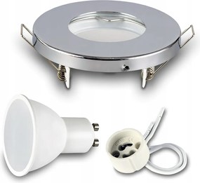 SĂŒllyesztett lĂĄmpatest halogĂ©n fĂŒrdĆszobai lĂĄmpa IP44 Led 7W 3000K KrĂłm