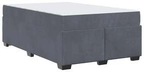Ágykeret matraccal matracmal Sötétszürke 120 x 200 cm Bársony