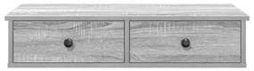 Falipolc fiókokkal szürke sonoma 80x31x17 cm műszaki fa