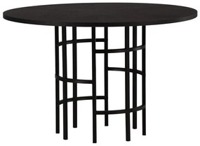 Asztal Dallas 3194Fekete, 74cm, Közepes sűrűségű farostlemez, Természetes fa furnér, Fém
