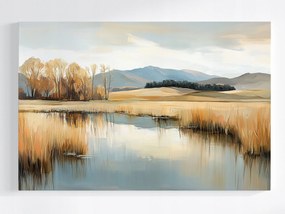 Vászonkép Canvas Tájkép Kilátás Folyó Hegyek Ősz Tájkép 120x80