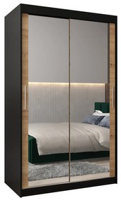 Ruhásszekrény 120 cm Toki 3 (matt fekete + artisan tölgy). 1065061