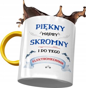 Sárga Bögre Elektromechanika Gyönyörű Okos Nyomtatott Fotóval