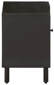 fekete tömör mangófa TV-szekrény 80 x 31 x 46 cm