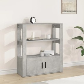 betonszürke szerelt fa tálalószekrény 80x30x90 cm