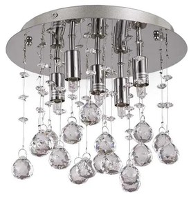 Ideal Lux-LED Kristály mennyezeti lámpa MOONLIGHT 5xG9/3W/230V átm. 26 cm fényezett króm