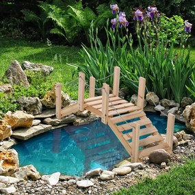 Outsunny Kerti Fa Híd - Tó Híd - Fa Híd - Kerti Dekoráció - Méretek 100L x 32W x 48H cm - Fenyőfa | Aosom