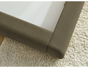 Sötétzöld kárpitozott franciaágy tárolóhellyel, ágyráccsal 160x200 cm Jagna – Bobochic Paris