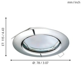 Eglo 94236 - SET 3x LED Beépíthető lámpa PENETO 3xGU10-LED/3W/230V