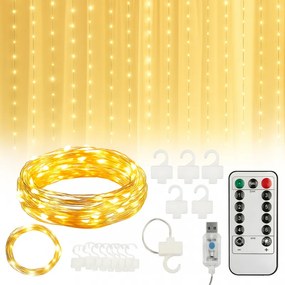 LED fényfüggöny STAR RAIN 3x3 m, meleg fehér