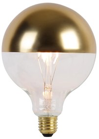E27 dimbare LED lamp G125 kopspiegel goud 4W 200 lm 1800K