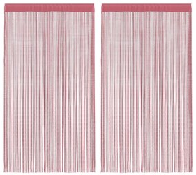 2 db rózsaszín zsinórfüggöny 140 x 250 cm