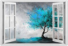 Poszterek 90x60 Kék fa Modern Art