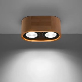 Sollux SL.0914 - Mennyezeti lámpa BASIC AR111 2xGU10/40W/230V bükkfa