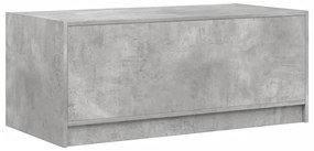 betonszürke dohányzóasztal üvegajtókkal 102 x 50 x 42 cm