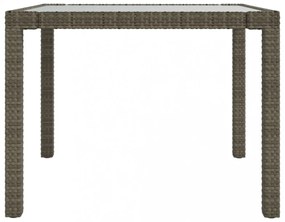 vidaXL 3 részes szürke polyrattan kültéri étkezőszett párnákkal