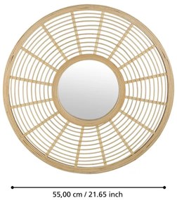 Eglo 425029 - MITSUKE falitükör, 55 cm átmérő, bambusz