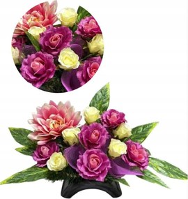 Kompozíció Kötés Focus Rózsaszín Sír Temető Emlékmű Csokor