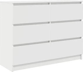 vidaXL fehér szerelt fa tálalószekrény 100x35x76 cm