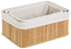 Bambusz tárolókosár szett 3 db-os Natural Way – Casa Selección