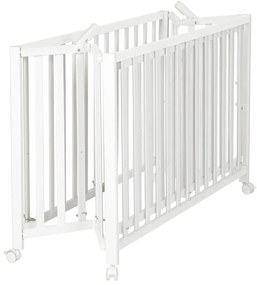 Fehér összecsukható gurulós babaágy 60x120 cm Fold up – Roba