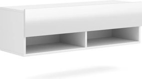 TV szekrény 100 cm fehér matt / fehér magasfény színkombinációban – DERBY