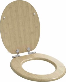 vidaXL Lágy záródású WC ülőke Világos bambusz szín 44 x 38 cm MDF lap