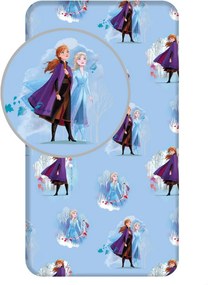 Disney Jégvarázs Blue Leaves gumis lepedő 90*200 cm