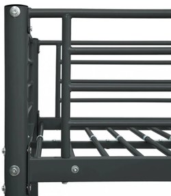 fekete fém emeletes ágy 90 x 200 cm