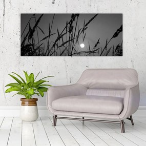 Kép - rét naplementével (120x50 cm)