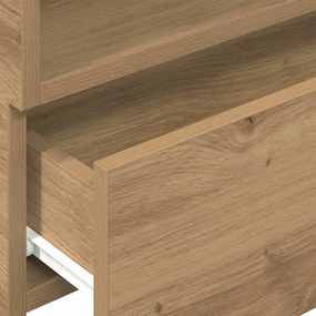 2 db kézműves tölgy fali szerelhető éjjeliszekrény 45x26x28,5cm