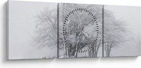 Kép - fehér tél (órával) (90x30 cm)