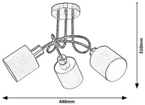 Rabalux - Felületre szerelhető csillár 3xE14/25W/230V