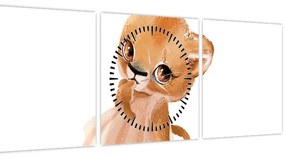 Kép - Akvarell állatka N⁰6 (órával) (90x30 cm)
